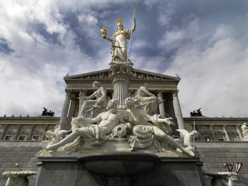 österreichisches parlament, brunnen