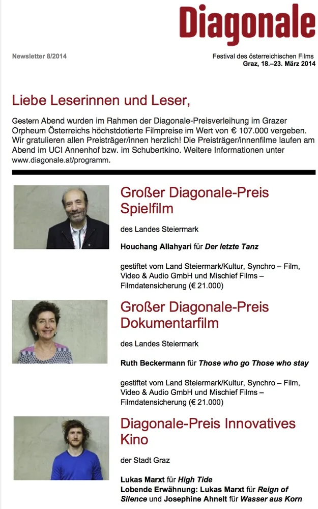Diagonale-Newsletter
