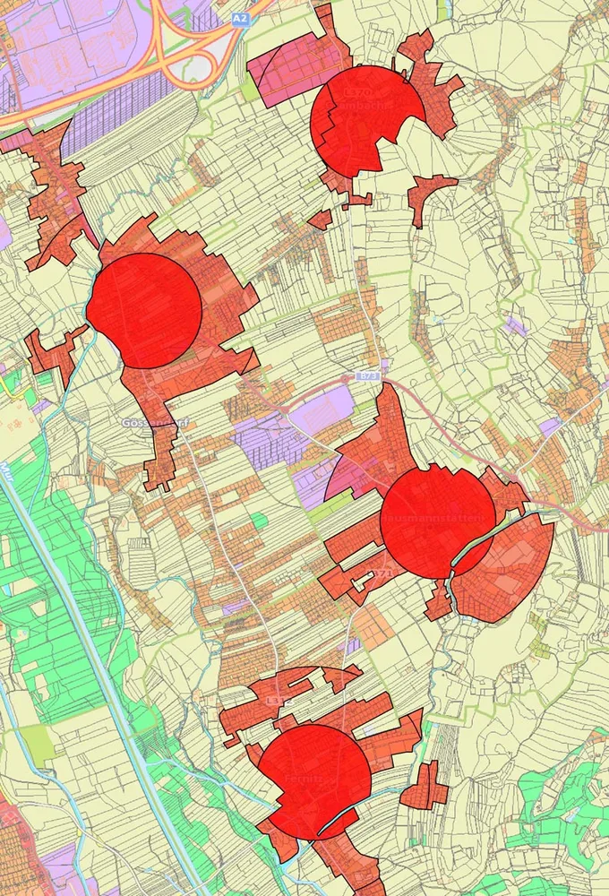 Siedlungsschwerpunkte in der Region