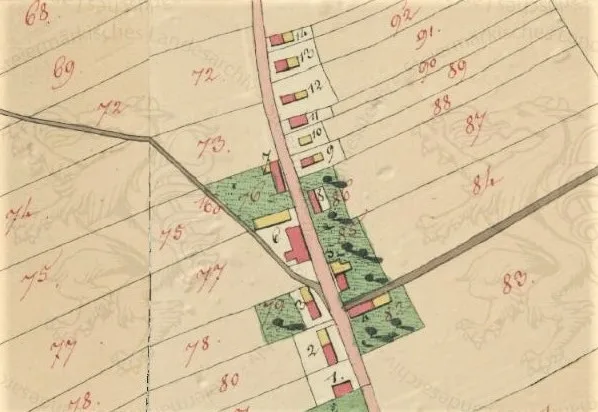 2022-06_news_Engelsdorf auf der Riedkarte zum Franziszeischen Kataster von 1839 (Ausschnitt)