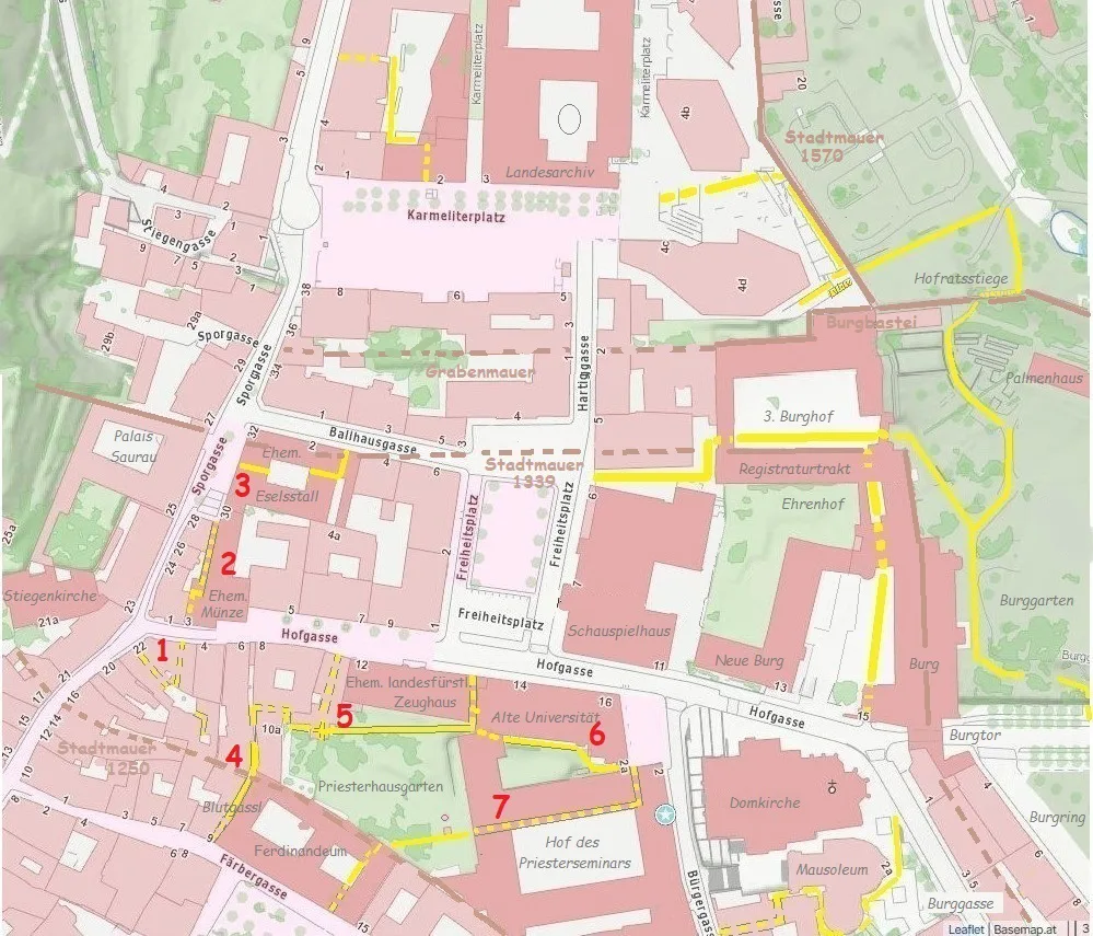 Karte Durchgänge Hofgasse