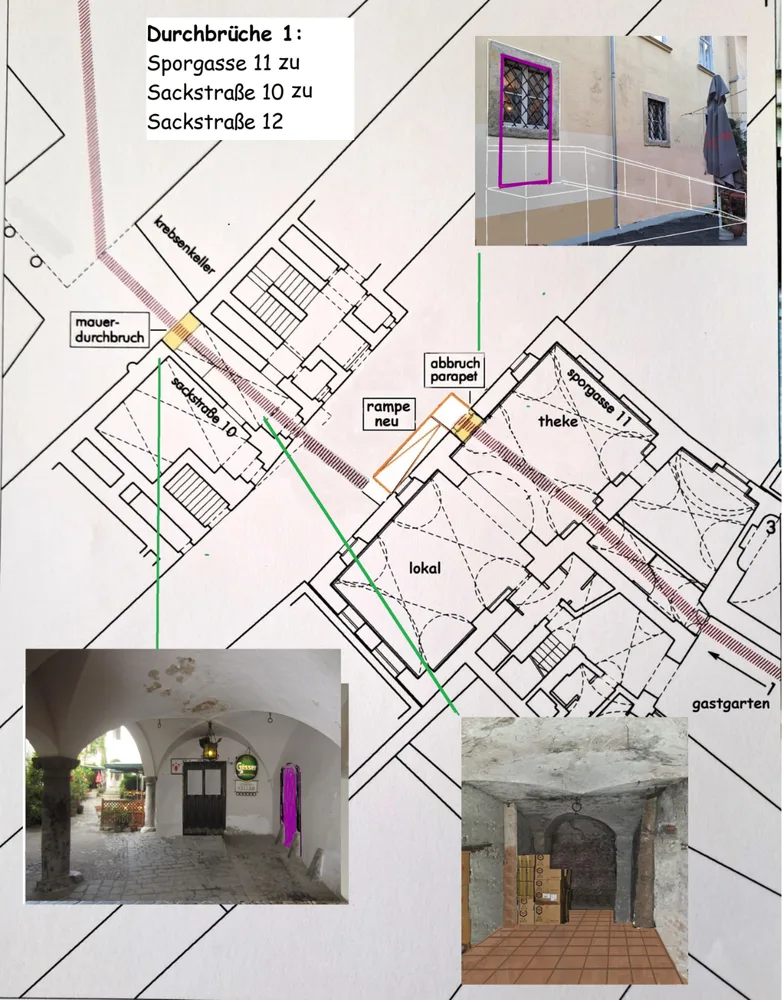 Bild 2 Durchbrüche 1 Sporgasse 11_Sackstraße 10