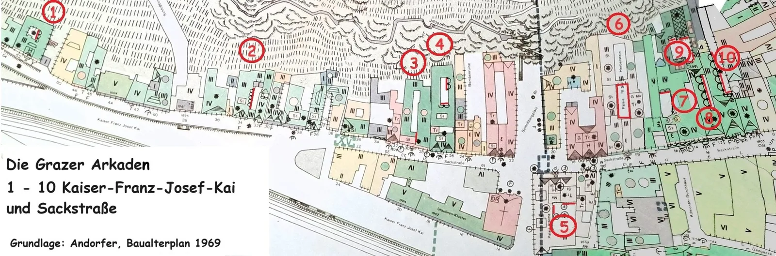 Plan Arkaden Sackstraße Graz