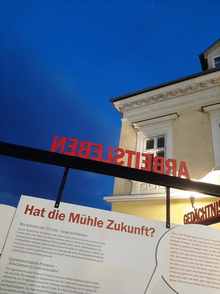 © Redaktion GAT Ausstellunsgelement: hat die Rösselmühle Zukunft? Graz, 2024