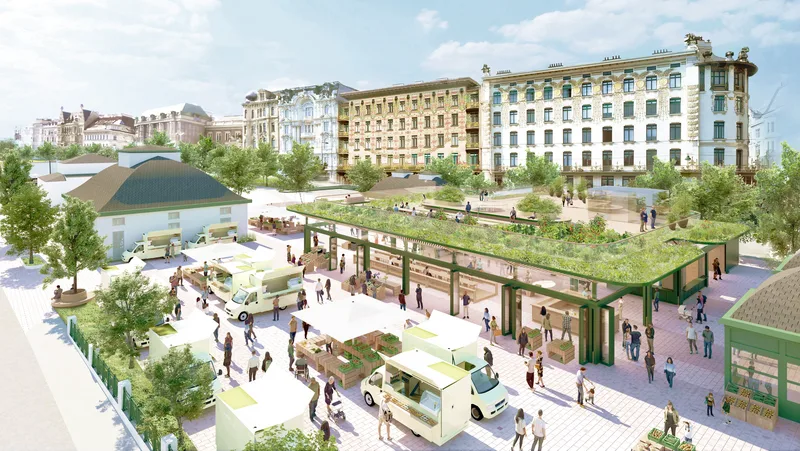 Markthalle Naschmarktende Wettbewerb 2024 architektur mostlikely mit D\D Landschaftsplanung