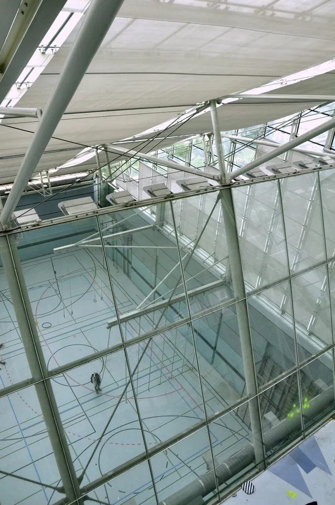 Blick in die Sporthalle, Innenraum Helmut-Richter Schule, 2019