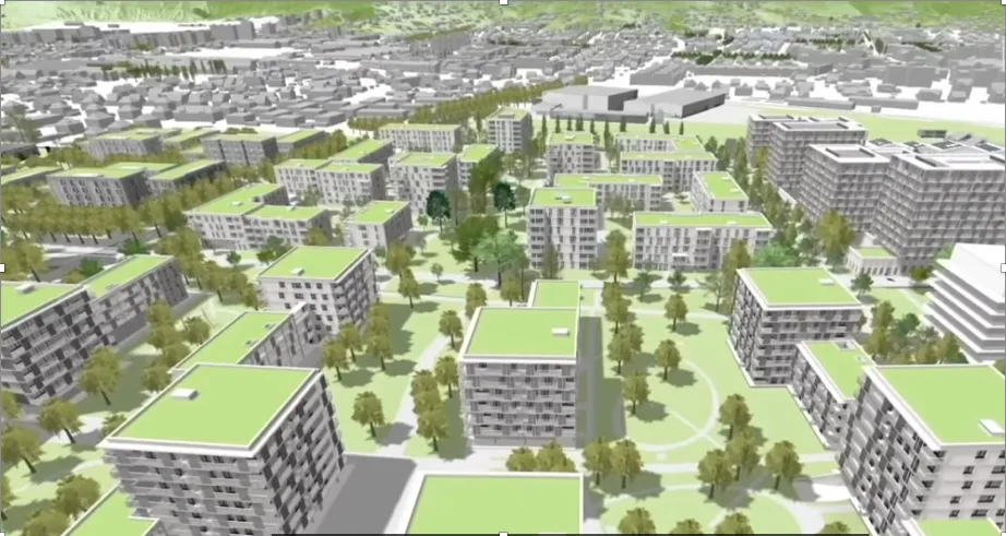 Stadtteil Reininghaus, Graz; Rendering: Stadt Graz