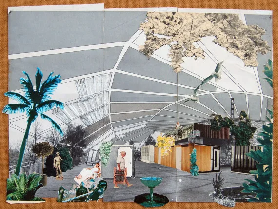 Sonnendach für das Sanatorium Fürstenstand, Graz, Collage, 1974, Archiv TU Graz, VKF, Dia-Slg.