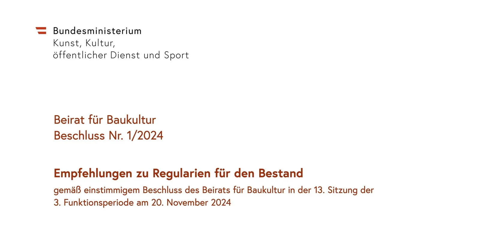 Briefkopf Beirat für Baukultur