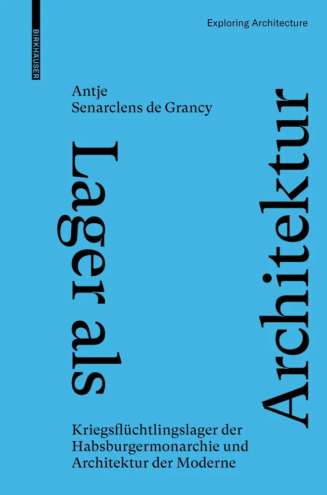 Buchcover Buch Lager als Architektur. Schwarze Schrift auf türkisem Hintergrund
