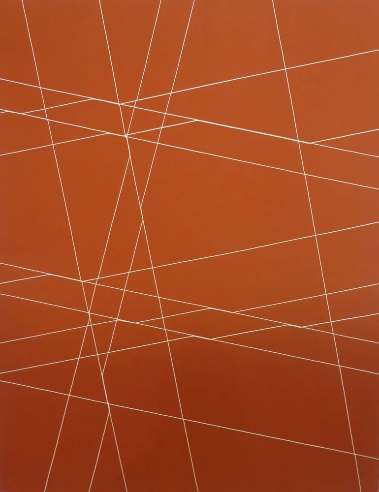 Fäden auf rotem Grund, FLOW DOWN (2017) (Foto: Mraček)