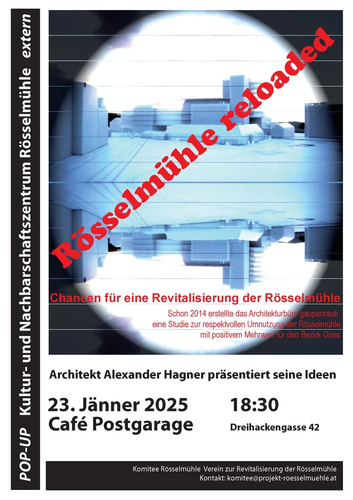 © Komitee Rösselmühle Plakat, Pop Up Nachbarschaftszentrum Rösselmühle, 2025
