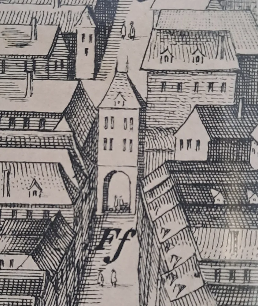 Alte Darstellung Erstes Sacktor in Graz, 1635 (Vandesype-Hollar)