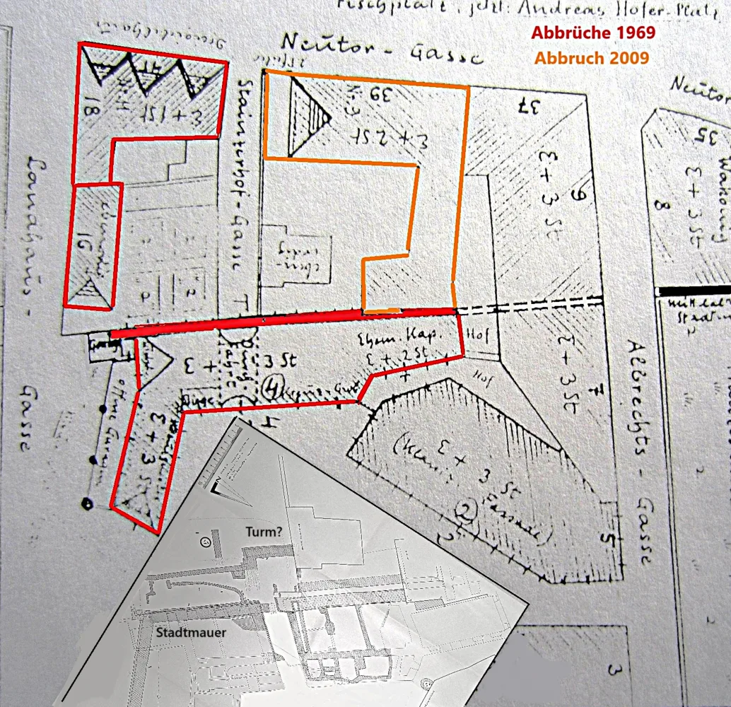 Bild 6: Stainzerhof und Stadtmauer (E. Andorfer; M. Schaffler)
