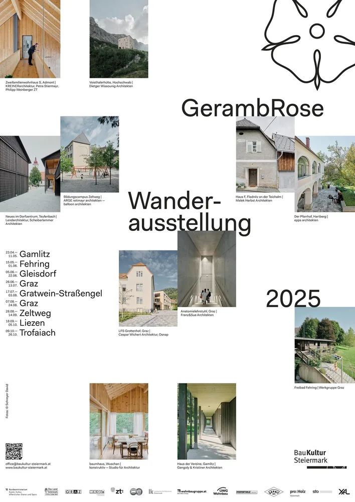 Plakat mit Fotos und Schrift, GerambRose 2024, Viktoria Hohl