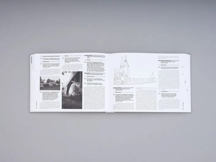 Buchinnenseite, Architektur in Niederösterreich im 20. Jahrhundert nach Friedrich Achleitner, 2024, Foto: Michael Goldgruber