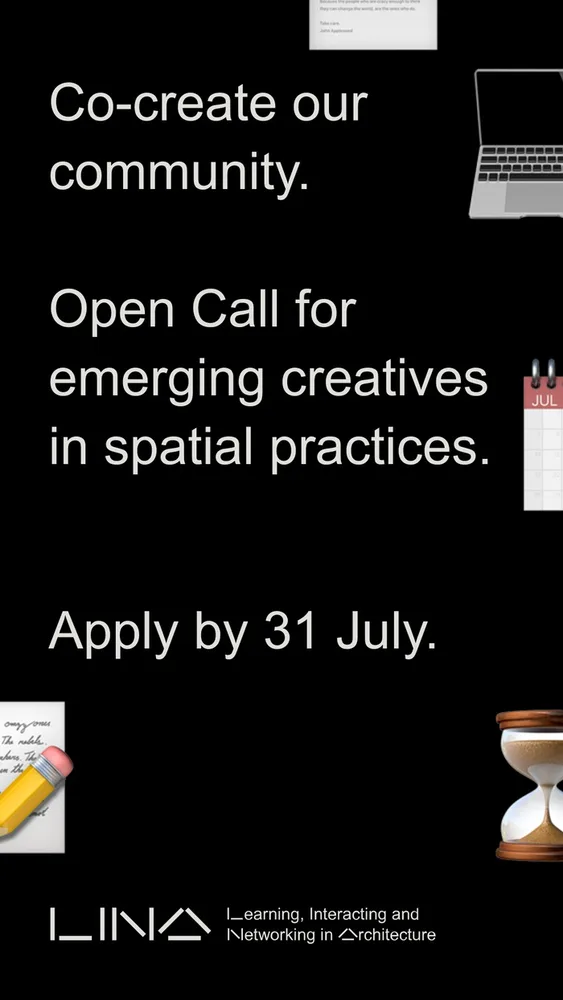 Plakat zu LINA Open Call Create Community, 2025