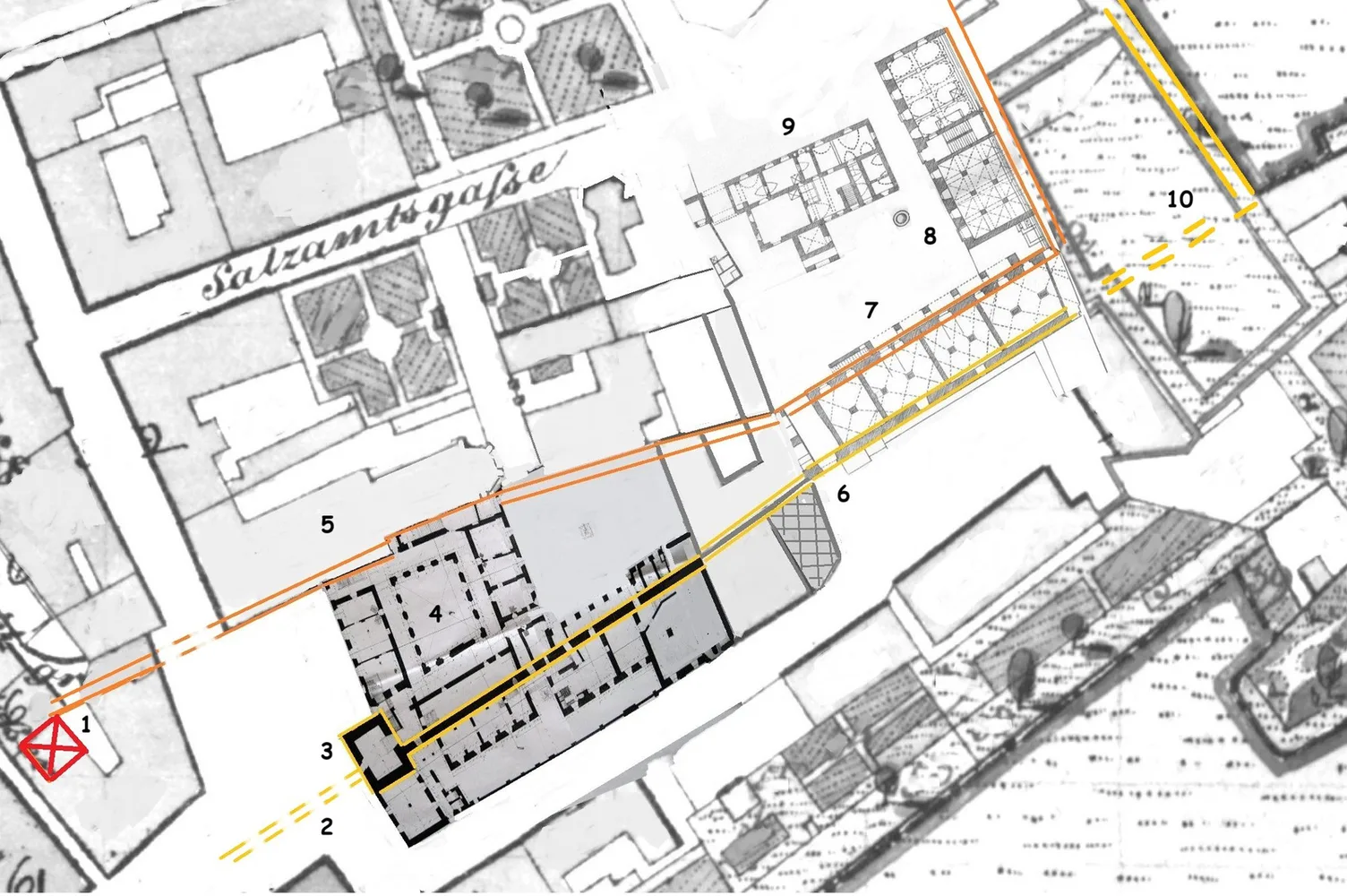 Stadtmauern am Tummelplatz (Montage Laukhardt) ©: Peter Laukhardt