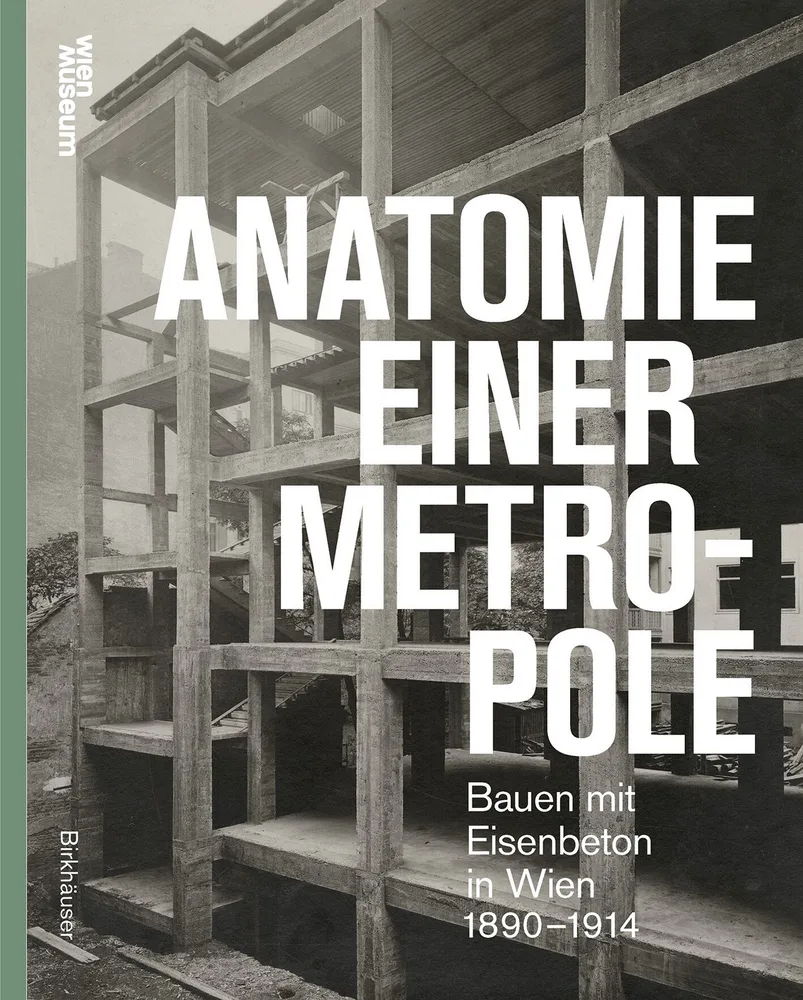 Ansicht des Buchcovers, über den scihtbaren Schwarweißfoto eines Betonskelettbaus im Rohbau in in großen wei0en Lettern der Buchtigel zu sehen: Anatomie einer Metropole