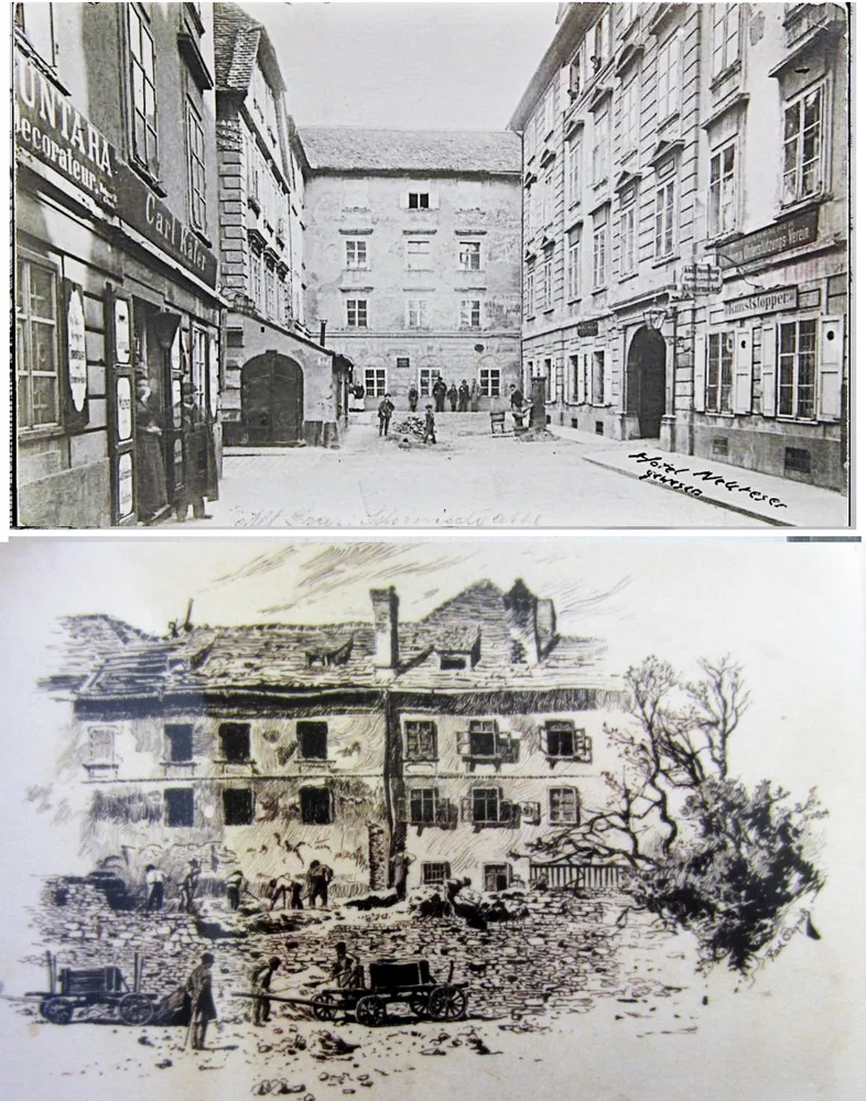 Schmiedgassen-Sack (von Norden Foto Bude, von Süden O‘Town)