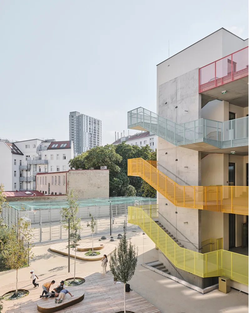 Volksschule Leystraße Wien, Architektur: hej! architektur, Foto: David Schreyer