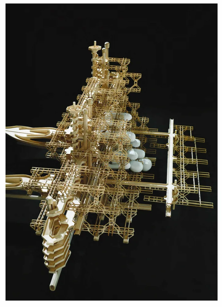Zweiter Nachbau des Modells Stadt Ragnitz von Peter Kaschnig für die Ausstellung Wir Günther Domenig im kunsthaus muerz, 2022/23. Hartmut Skerbisch, Peter Stöffler und Hansjörg Zessik hatten für die Ausstellung Präpositionen, Forum Stadtpark 1967, ein erstes Modell gebaut. Dazu ab S. 213 in der besprochenen Publikation. (Foto: Paul Ott)