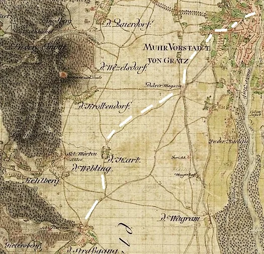 Bild 5: Harter Straße (Landesaufnahme 1787)