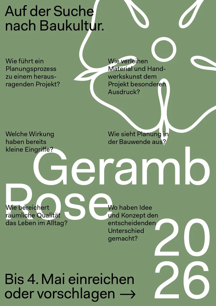 © Verein BauKultur Steiermark Ausschreibung GerambRose 2026, Grafik: Viktoria Hohl, 2026