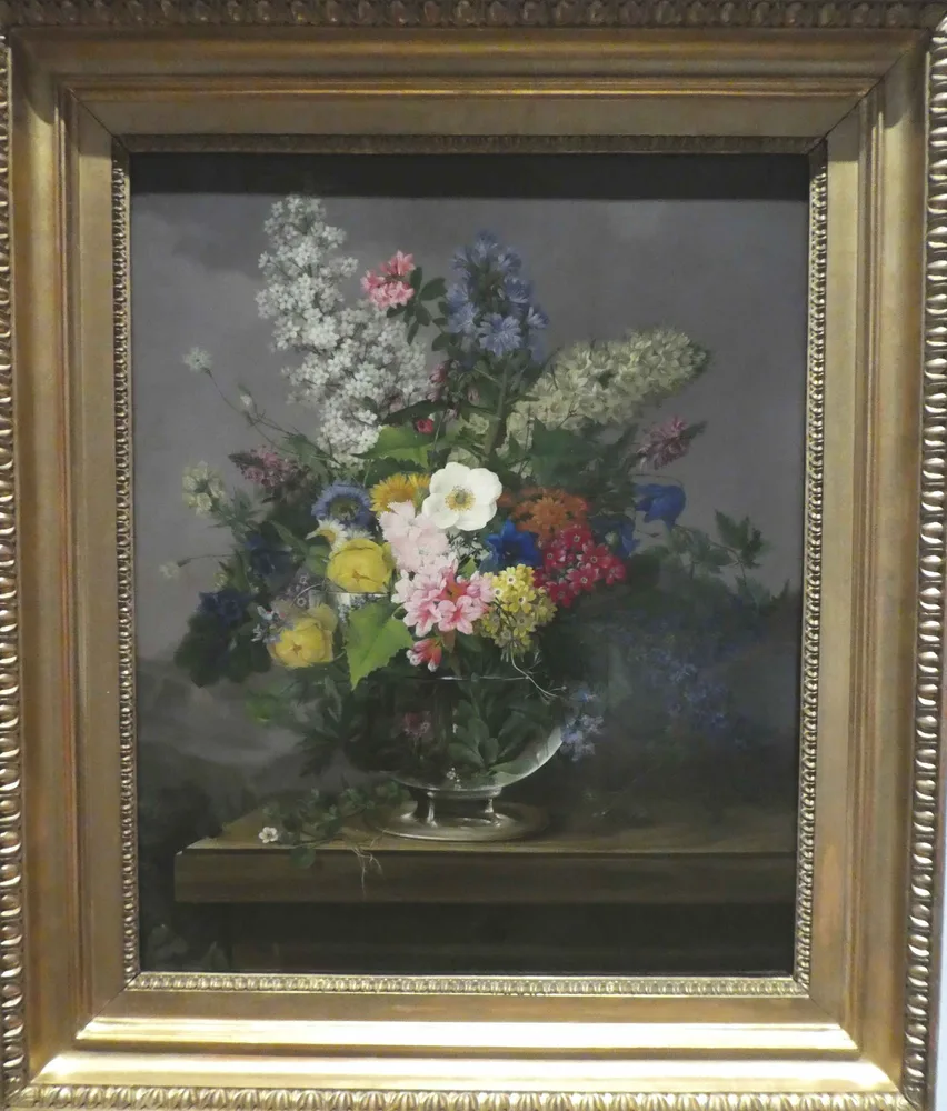 Johann Knapp (Wien 1778 – 1833), Alpenblumen in einer Glasschale, 1810, Öl auf Holz
