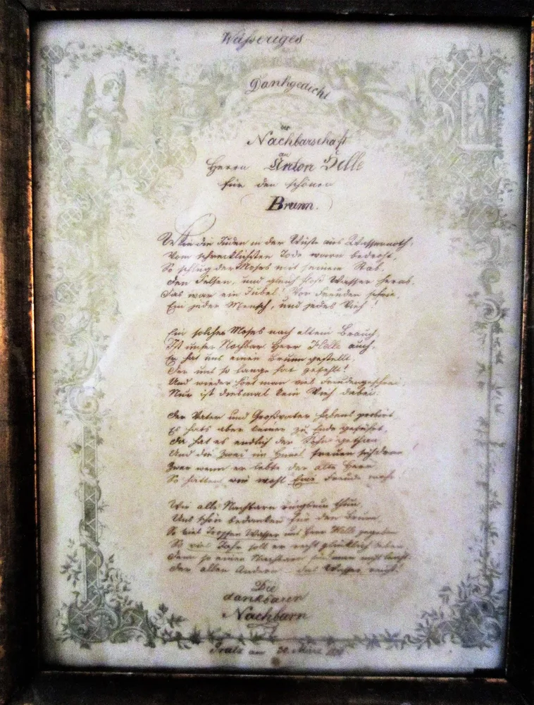Bild 8: Gedicht „Brunnendank“ 1850 (Archiv Mirtl)