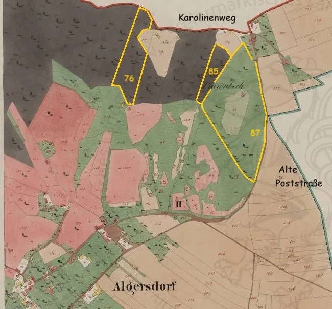 Bild 3: Hödls Grundstücke in Algersdorf (Franzisz. Kat., StLA)