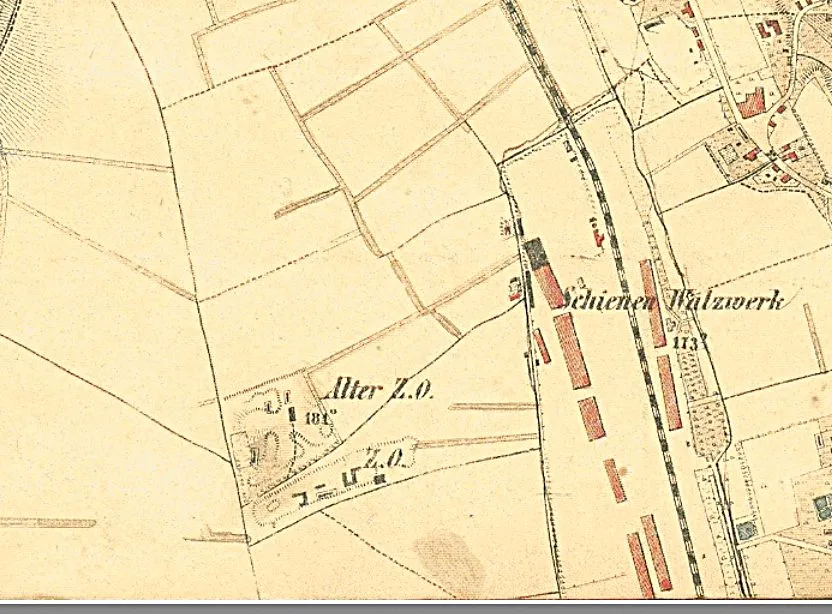 Bild 6: Hödls alter Ziegelofen (Hattavanya-Plan 1870)