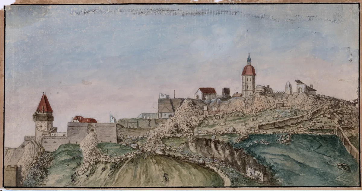 Die zerstörte Festung Anfang 1810 (Tita de Nobili, StLA)