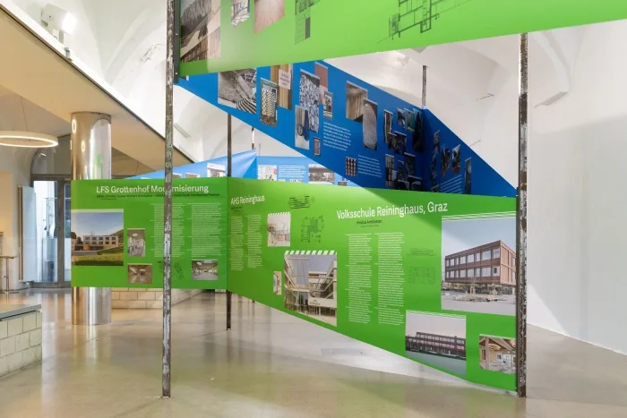 © The Schubidu Quartet Ausstellungsansicht, The Prize Bag: Double Lives of Architecture. Architekturpreis des Landes Steiermark 2025, © The Schubidu Quartet