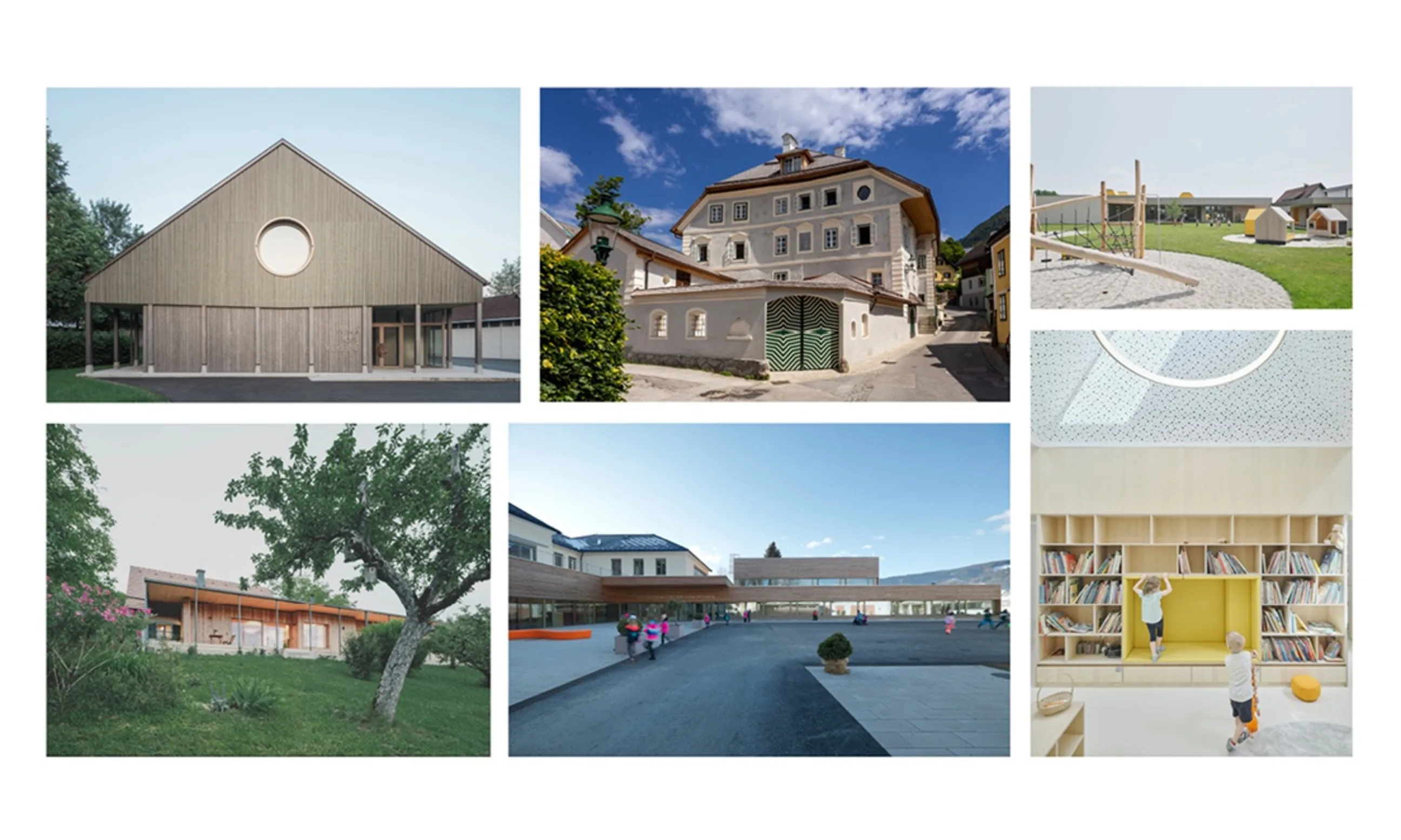 Collage von 6 Architekturbildern