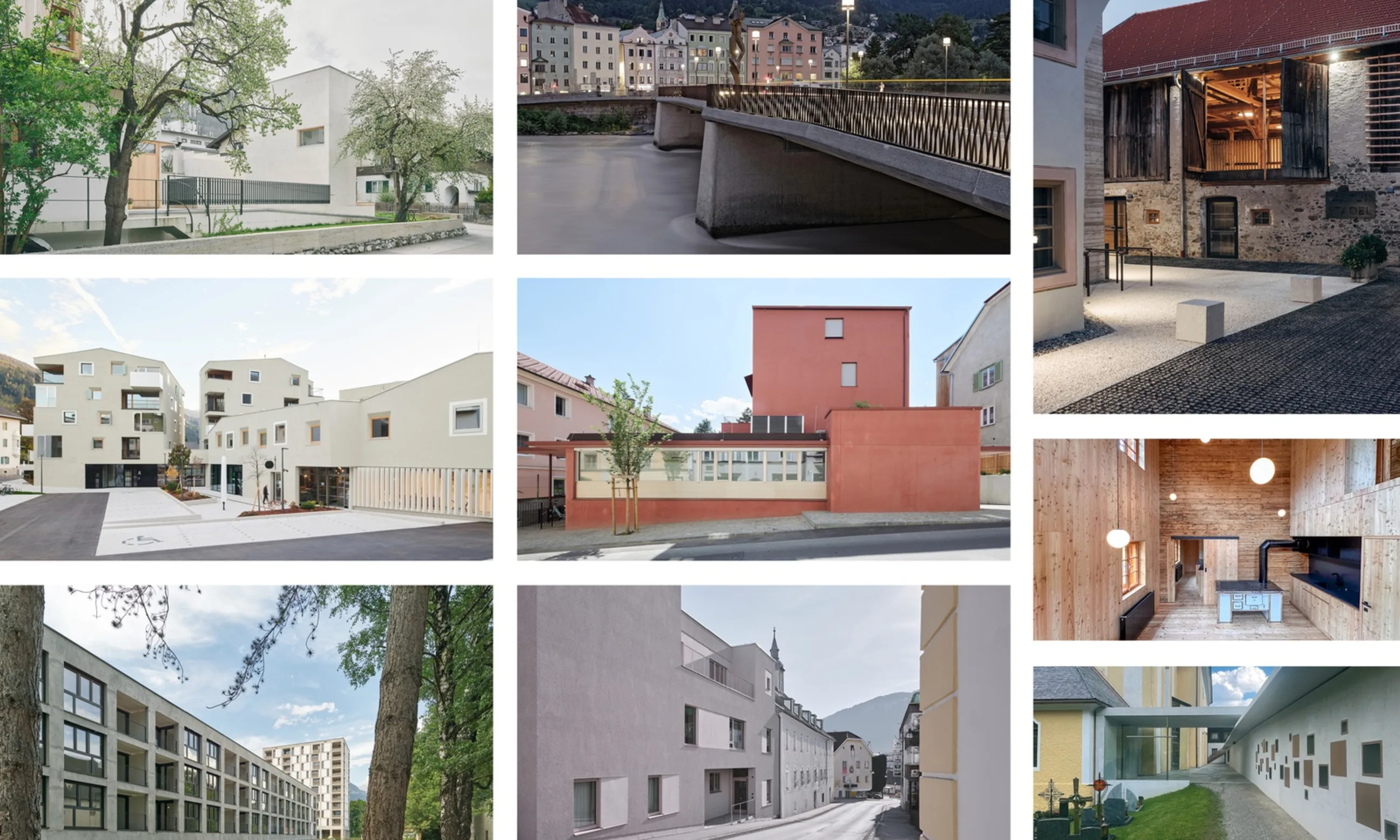 Collage von 9 Architekturphotographien