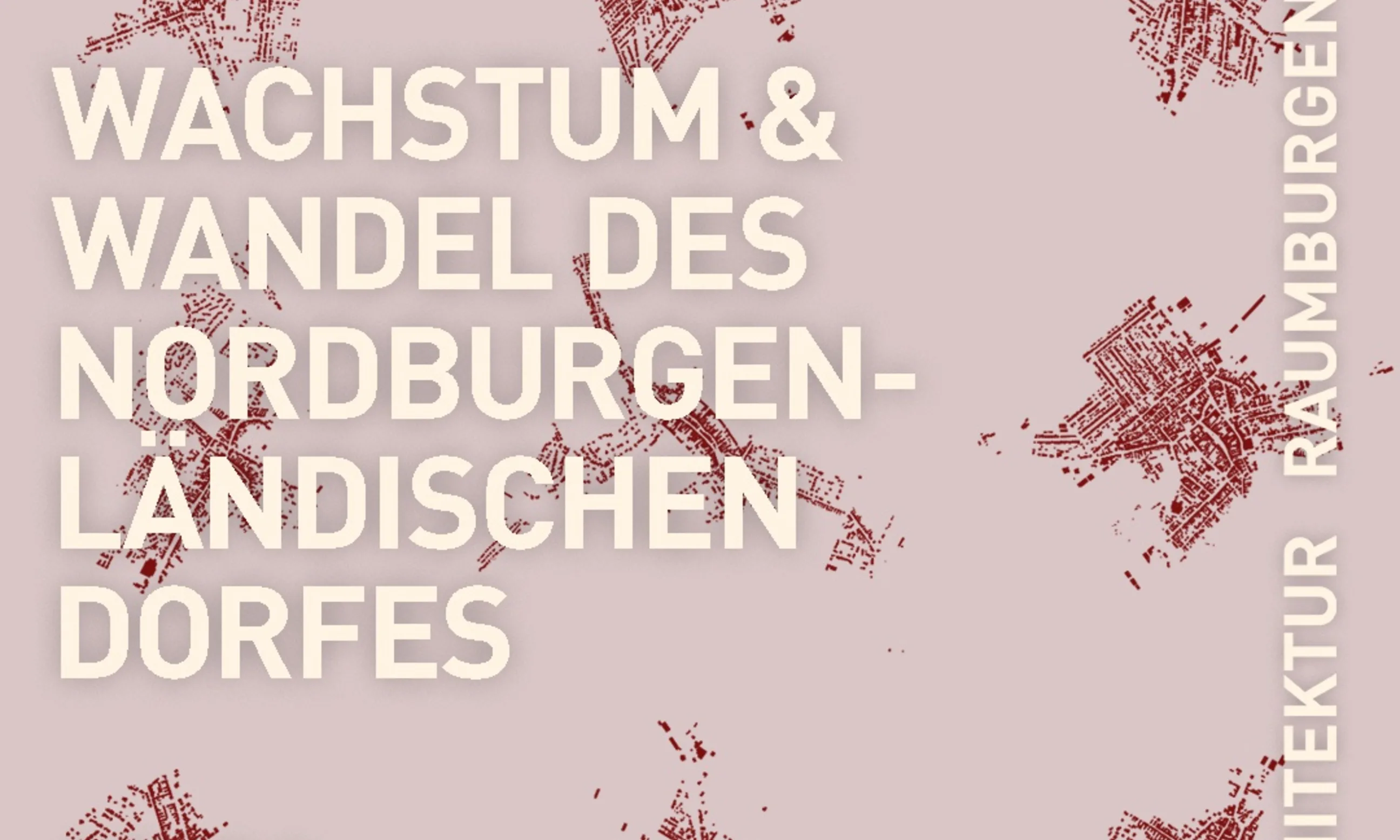 Veranstaltungsflyer - Einladung, im Hintergrund abstrahierte Dorfstrukturen