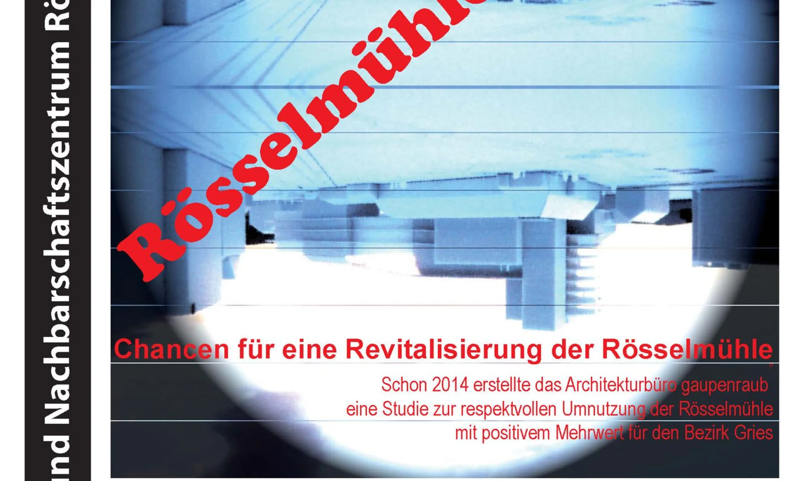 Plakat mit Informationen zum Vortrag, im Vordergrund ein Bild eines Volumenmodells