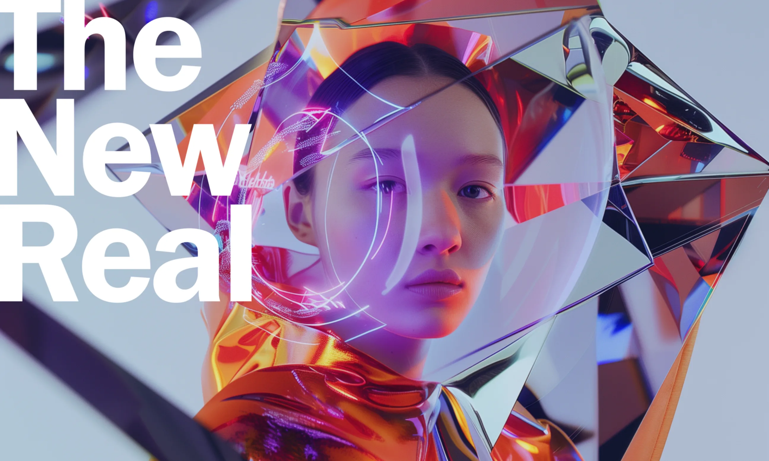Menschliches Gesicht mitten in einem Kaleidoskop, links weiße Schrift mit Festivaltitel