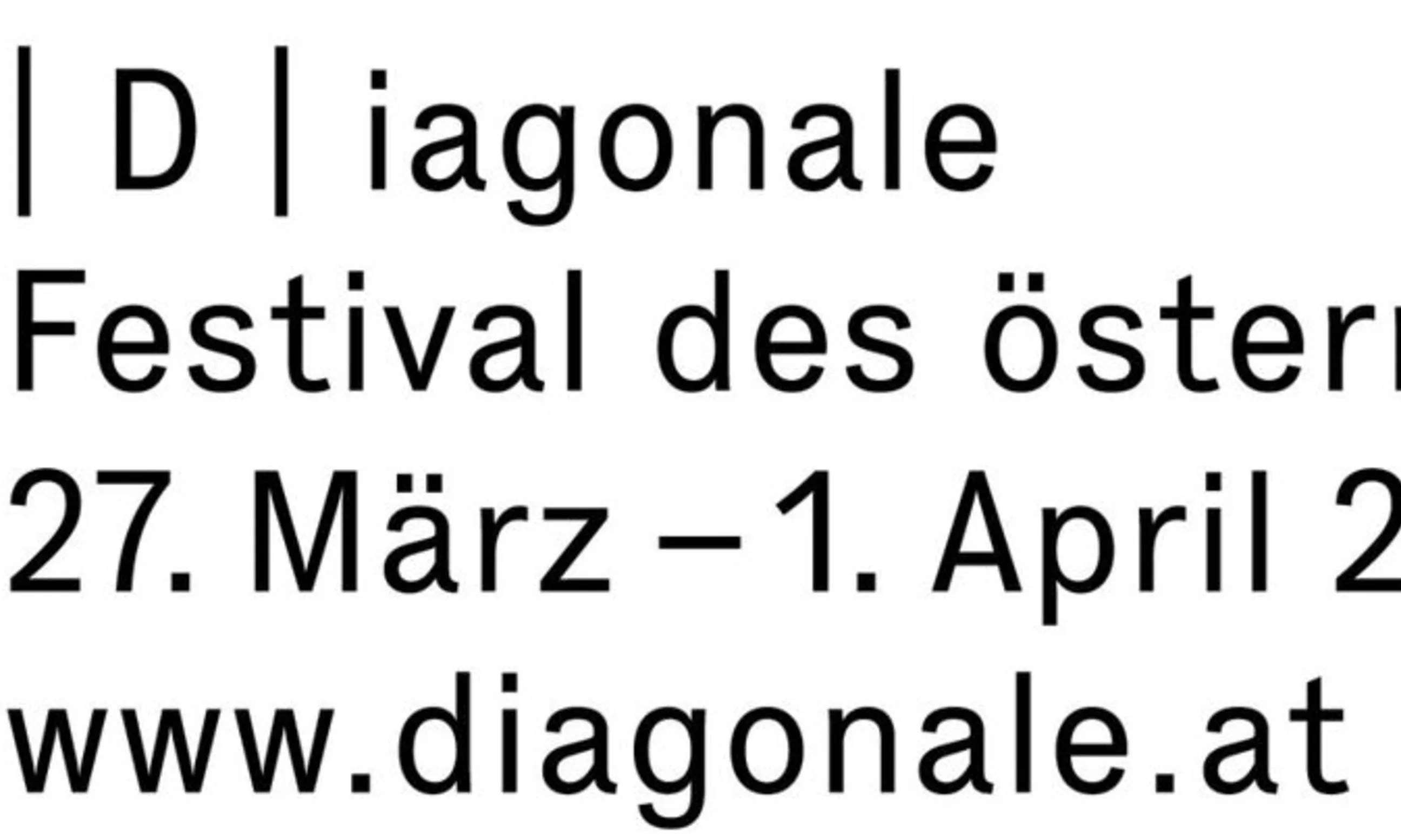 Logo des Diagonale Festivals mit Eckdaten zur Ausgabe 2025