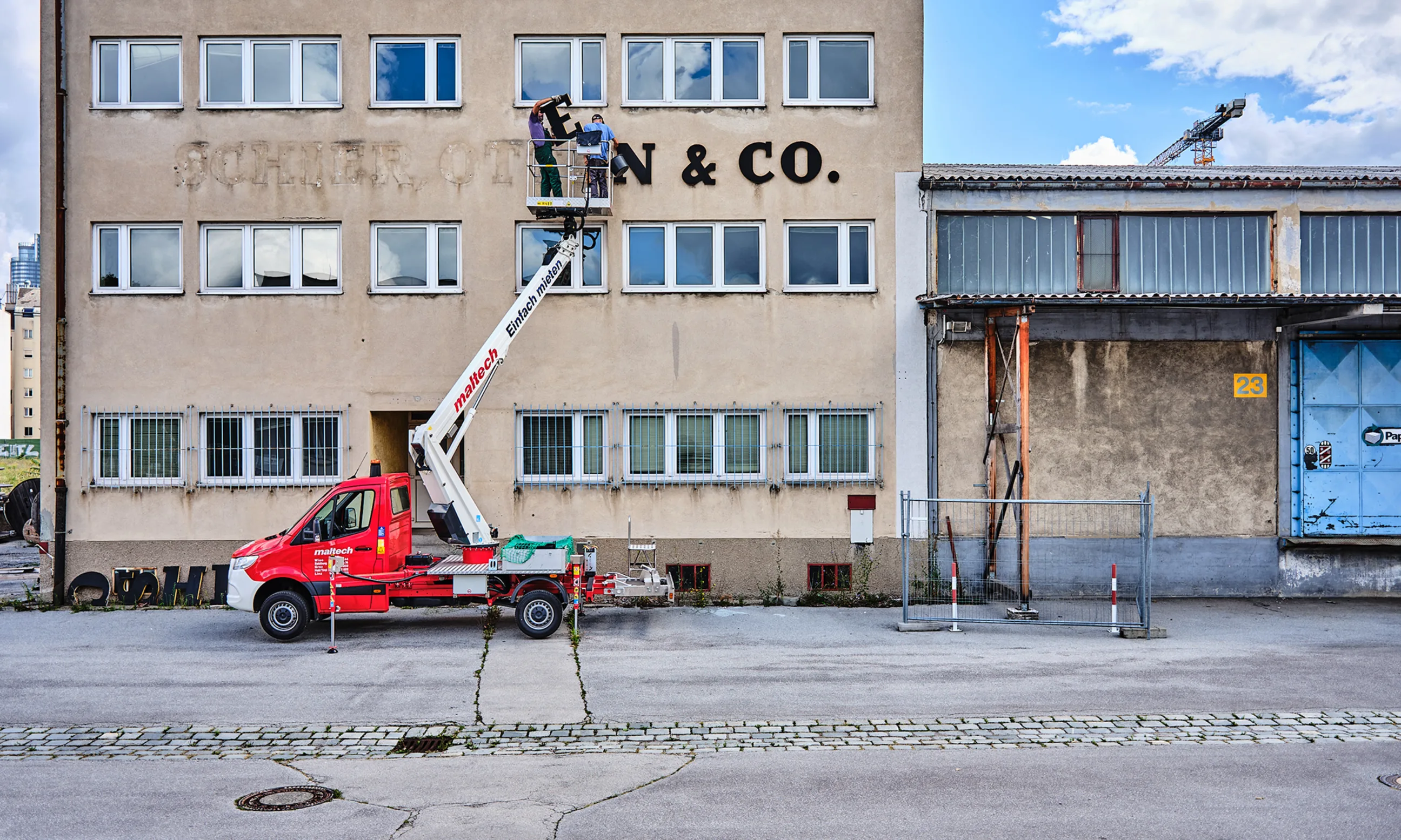 Photo eines Gebäudes im Abbauvorbereitung