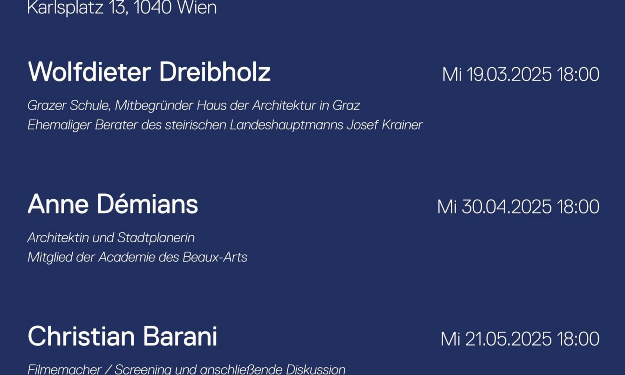 Plakat der Veranstaltungsreihe