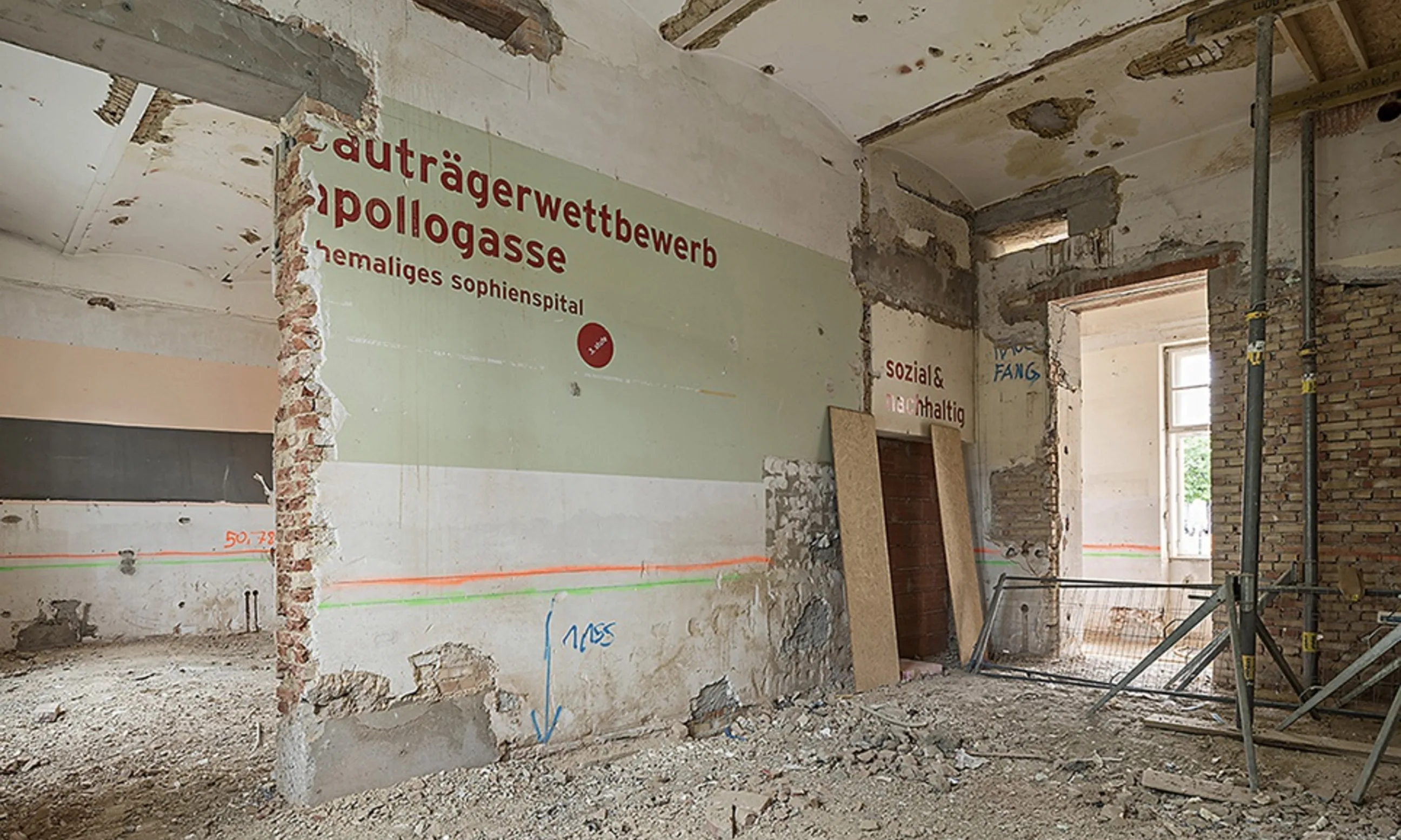 Bild eines Innenraumes im Umbau