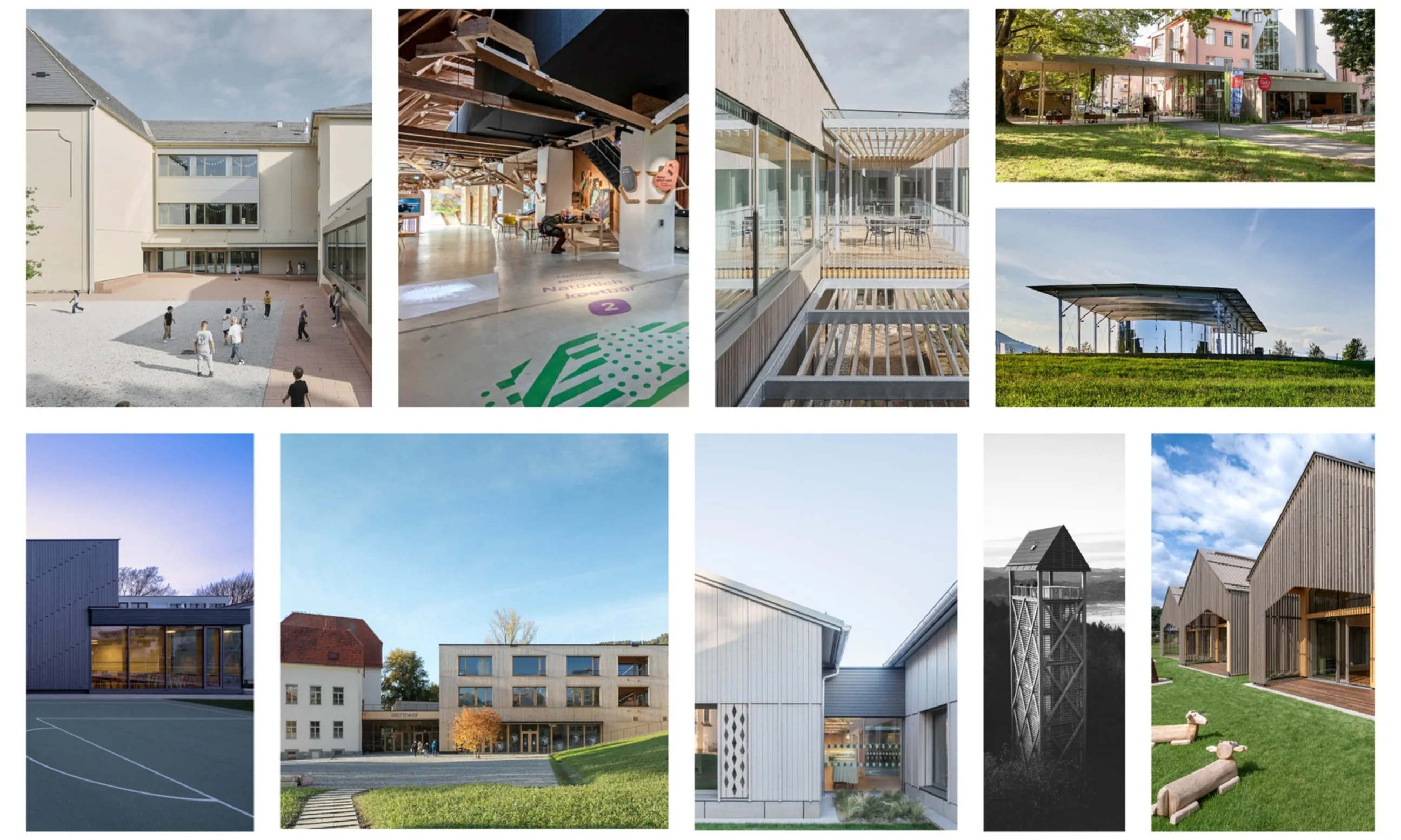 Collage von 9 Architekturphotographien