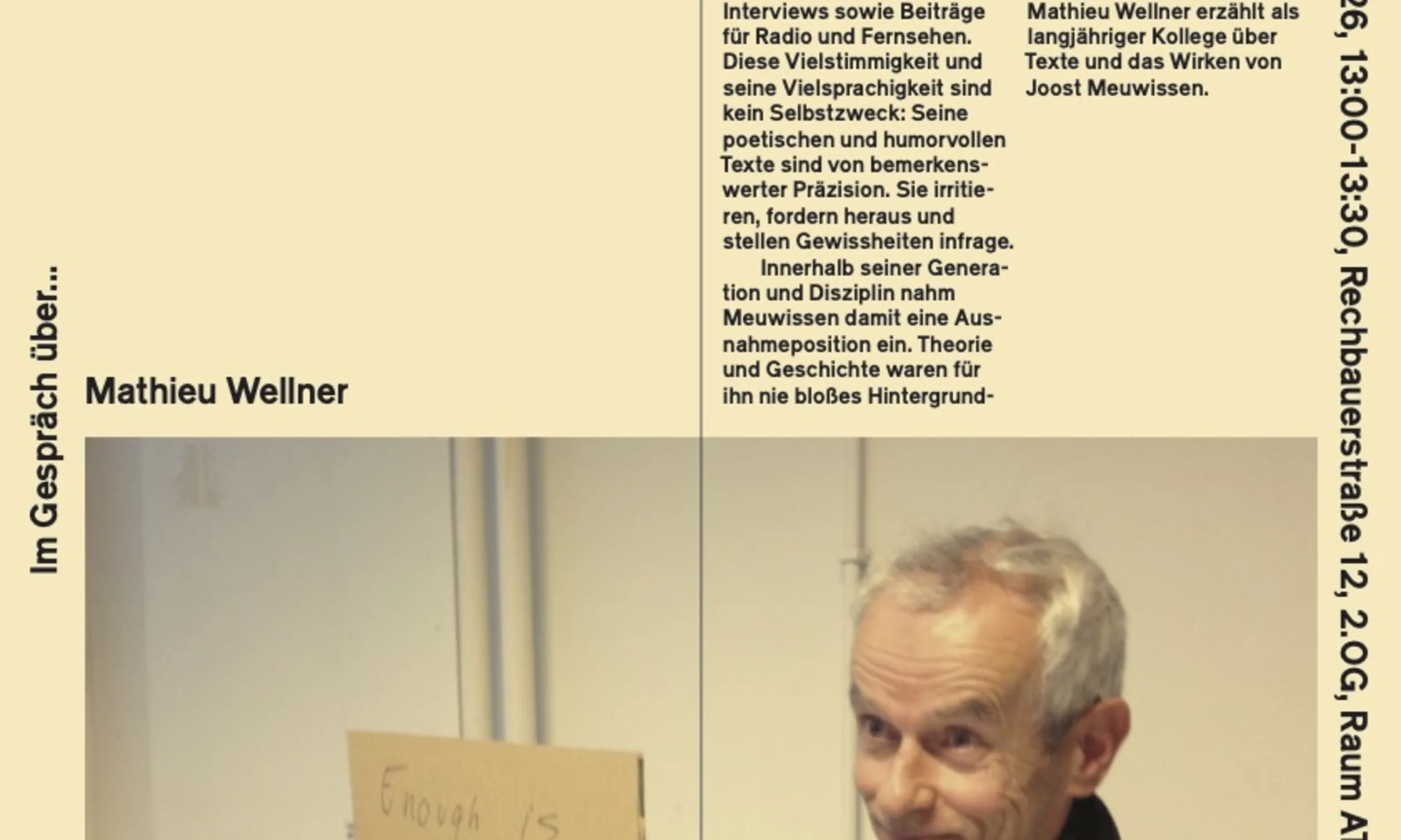 Plakat zum Vortrag